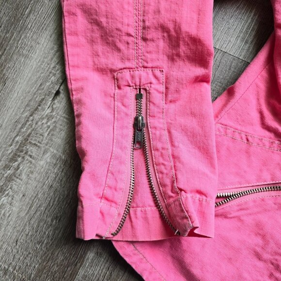 Maurices Utility Jacket Pink Womens Size Large Zip Up Pockets Sleeves Snaps - Picture 2 of 13